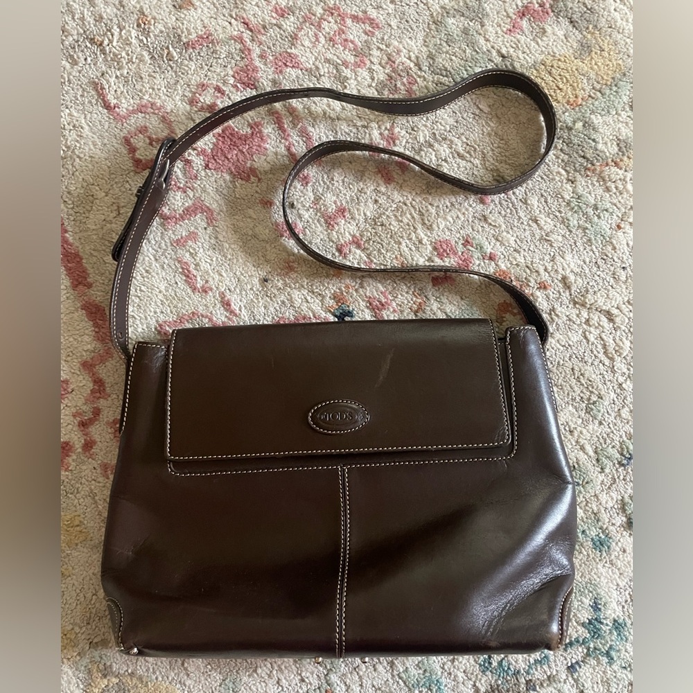 TOD’S BROWN LEATHER CROSSBODY BAG